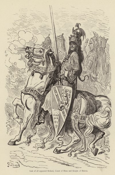 Last of All Appeared Roland, Count of Mans and Knight of Blaives by Gustave after Dore